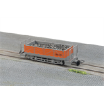 H0 Straßenbahn Güterwagen, orange mit grauem Fahrwerk, Gitter, etc.................................