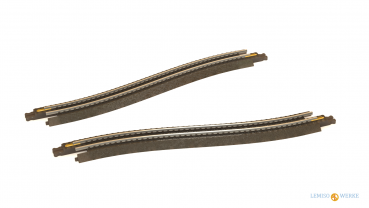 T Gleis S- Kurve 90mm 2x, Bettungsgleis mit Betonschwellen, S-links und S-rechts, etc............................................................