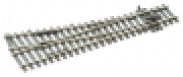 H0 Bahnausstattung Weiche, rechts, 185mm, R610, kleiner Radius,12°, Holzschwelle, Code 100