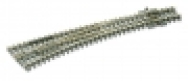 N Gleis Code 80, Bogenweiche links, 157mm, R 914mm, R 457mm, 9°, Herzstück, Holzschwelle, etc...........................................................................