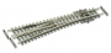 N Bahnausstattung Weiche links, Holzschwelle, Code 55,  123mm, R 305mm, 10°, Herzstück leitend