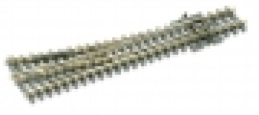 N Bahnausstattung Weiche rechts, 124mm, R 457mm, 14°, code 80, Holzschwelle, Herzstück leitend