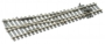 H0 Bahnausstattung Weiche, rechts, Holzschwellen, kleiner Radius,  185mm, R610, 12°, Herzstück leitend, Code 100
