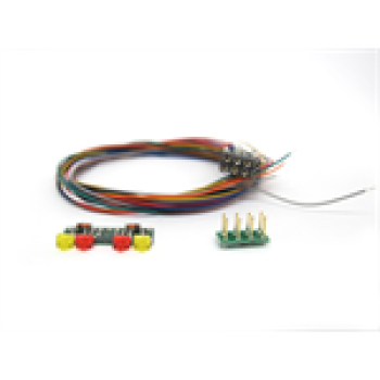 H0 Ersatzteile Halling Licht und Elektronik Nachrüstset Wien U6 Licht, NEM 652,  Lichtplatine rot- weiß, Decoderstecker 8pol., Brückenstecker mit Kabel, analog, Lichtwechsel, Kabel, Lichtleiter, etc................