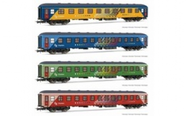 H0 E RENFE Reisezugwagen- Set, 4teilig,  4A,  Ep.IV,  " Chartren ", etc.......................