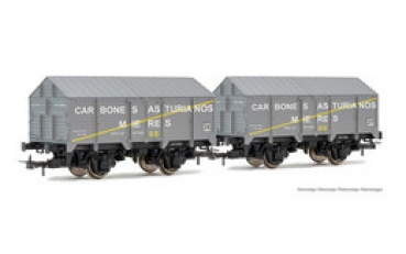 H0 E RENFE Güterwagen Set, 2x, ged.,  2A,  Ep.III, grau, " La Seda de Barcelona ", etc...................