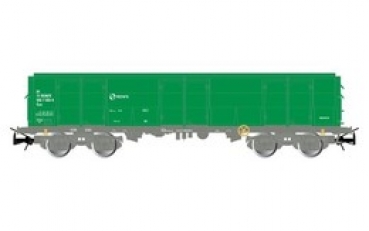 H0 E RENFE Güterwagen Ealos, off., bel., 4A, Ep.V- VI, grün, Baumstämme