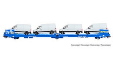 H0 F SNCF Autotransportwagen, bel., 3A, Ep.V- VI, blau, " GEFCO "