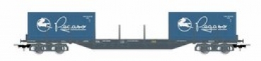 H0 E RENFE Flachwagen, bel., 4A, Ep.IV , grau, Container 3x 20", " Pegasso ", etc.........................