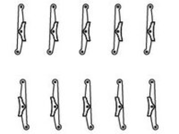 G Piko Ersatzteile D DR Dampflokomotive BR 50, Bremsbacken links, rechts, St.10x, etc.............................