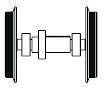 G Piko Ersatzteile US GE- 25 Ton Diesellokomotive, 2A, Nr. 25, gelb, Ep.III- VI, Radsatz mit Haftreifen, etc..............