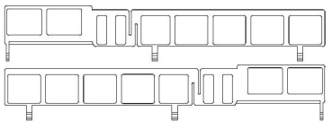 N Piko Ersatzteile Elektrotriebwagen Seitenfenster rechts+ links, Endwagen B, etc............................................................................