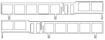 N Piko Ersatzteile Elektrotriebwagen Seitenfenster rechts+ links, Endwagen A, etc............................................................................ - Kopie