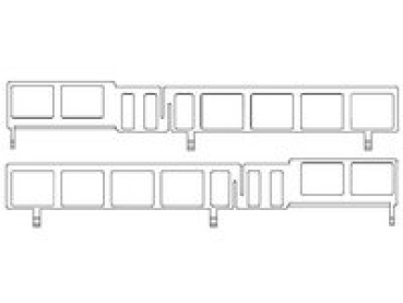 N Piko Ersatzteile Elektrotriebwagen Seitenfenster rechts+ links, Endwagen B, etc...............................................................