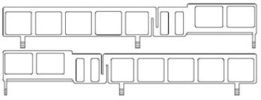 N Piko Ersatzteile Elektrotriebwagen Seitenfenster rechts+ links, Endwagen A, etc.........................................................................