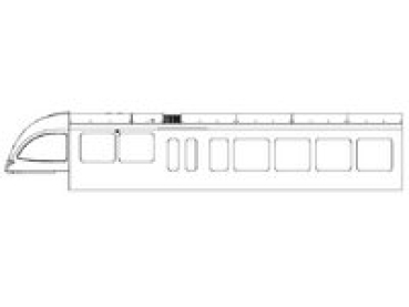 N Piko Ersatzteile Elektrotriebwagen Gehäuse, Endwagen, B, mit Fenster, etc....................................................................... - Kopie