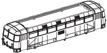 N Piko Ersatzteile Schienenbus VT Gehäuse mit Fenster, etc..................................................................