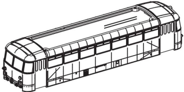 N Piko Ersatzteile Schienenbus- Beiwagen VS Gehäuse mit Fenster, etc.....................................................................
