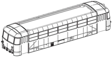 N Piko Ersatzteile Schienenbus- Beiwagen VS Gehäuse mit Fenster, etc......................................................................