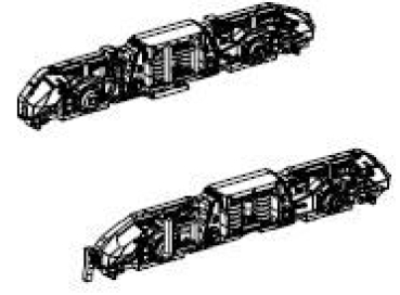 N Piko Ersatzteile D DB Diesellokomotive V 216 034- 9, 4A, Ep.V, Drehgestellblende hinten mit Trittstufe, etc...............