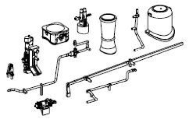 TT Piko Ersatzteile Hu MAV Dampflokomotive 431 001, D, Ep.III, Kesselarmaturen, etc........................
