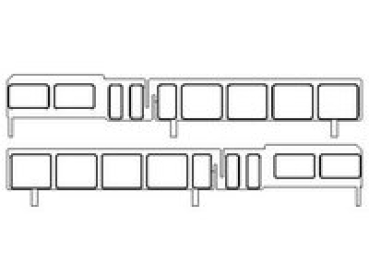 N Piko Ersatzteile Elektrotriebwagen Seitenfenster rechts+ links, MW, etc...............................................................