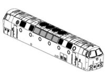 TT Piko Ersatzteile D DR Diesellokomotive BR 119 Gehäuse, dekoriert mit Fenster, etc...............................................................