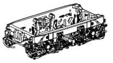 TT Piko Ersatzteile CZ CSD Elektrolokomotive BRS 499.02, 4A, Ep.IV, rot- beige, Drehgestell hinten komplett, etc............
