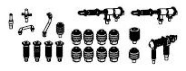 TT Piko Ersatzteile CD Elektrolokomotive BR 230, 4A, Ep.V, blau, Isolatoren, Griff, Antenne, Pfeife, etc...................