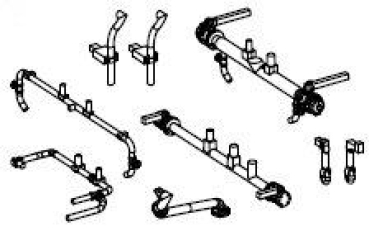TT Piko Ersatzteile PRI VTG Chemiekesselwagen mit Bremsbühne, 4A, Ep.VI, hell, Leitungen, Gestänge, Rohre, etc..............