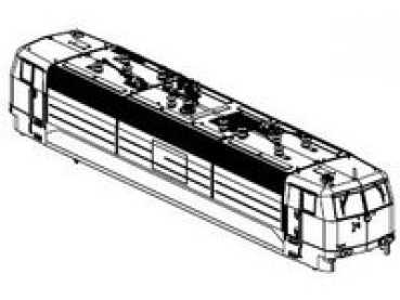 H0 Piko Ersatzteile D DB Elektrolokomotive BR 181 205- 6, Bo´Bo, Ep.IV, blau, Gehäuse dekoriert, mit Fenster, etc............