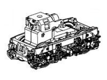 H0 Piko Ersatzteile CSSR CSD Skoda Elektrolokomotive BR S 499 1023, 4A, Ep.IV, Getriebeeinheit vorne, komplett DC, etc...........