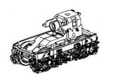 H0 Piko Ersatzteile CZ Elektrolokomotive BR 240 106- 5, 4A, Ep.VI, blau, Getriebeeinheit hinten, komplett DC, etc...........