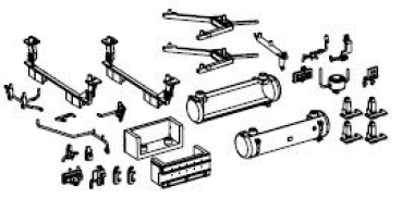 H0 Piko Ersatzteile Hu MAV Elektrolokomotive V 43 1221, 4A, Ep.IV, Rahmenanbauteile Unterseite, etc............ -