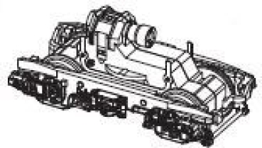 H0 Piko Ersatzteile D DB Elektrolokomotive BR 110 136- 9, 4A, Ep.IV, blau- beige, Getriebe hinten, komplett AC, etc...... ....