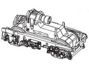 H0 Piko Ersatzteile D DB Elektrolokomotive BR 112 501- 2, Ep.IV, 4A, beige- rot, Getriebe hinten komplett AC, etc.....................