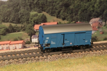 H0 D DB Güterwagen ged., Oppeln, 2A, Ep.III, Blau, Rollenlager, Werkstattwagen