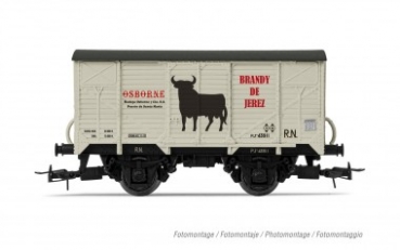 H0 E RENFE Güterwagen ged., 2A, Ep.III, " OSBORNE ", etc..............