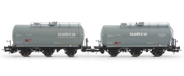 H0 E RENFE Kesselwagen Set 2x, mit Bremserbühne, 3A, Ep.III- IV, " Savesa ", etc........................................
