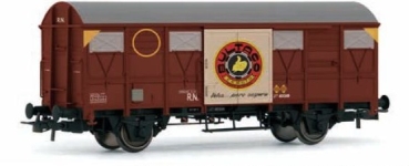 H0 E RENFE Güterwagen, ged, 2A, Ep.IV, " Bultaco, braun, Werbeaufschrift, etc................................