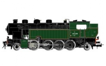 H0 F SNCF Dampflokomotive 141 TA 318,  Ep.III, schwarz- grün, etc............................