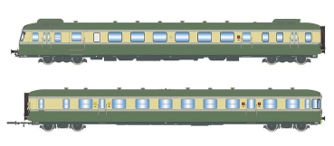 H0 F SNCF Dieseltriebwagen 2 teilig, RGPII X 2719, XRAB 7708, 4A, Ep.III, grün- beige, Sound, etc................................