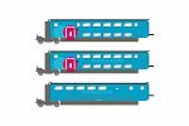 H0 F SNCF Ergänzungs Set TGV 3teilig, 4A, Ep.VI, " QuiGo ", etc......................