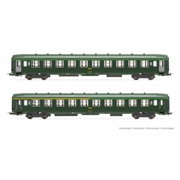 H0 F SNCF Reisezugwagen Set 2x, DEVA0, 4A, Ep.IV, grün ,etc.......................