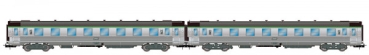 H0 F SNCF Reisezugwagen Set 2x, DEV Inox, kurz, B8 mit Corail Kl-Nr., 4A, Ep.IV- V, etc.......................