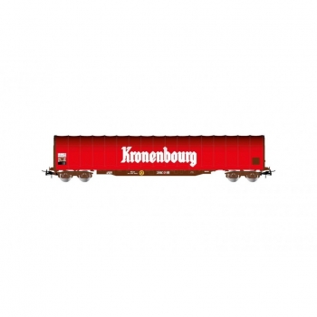 H0 F SNCF Schiebeplanenwagen Rils, 4A, Ep.V,  rot,  " Kronenbourg   " , etc.................................