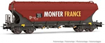 H0 F MONFER FRANCE  Schwenkdachwagen Uagpps , 4A, Ep.VI, rot/ schwarz,  etc................................. - Kopie
