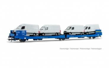 H0 GEFCO Autotransportwagen Ladks, bel., 3A, Ep.V- VI, blaue, etc.............................