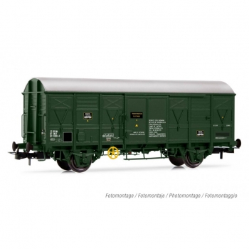 H0 F SNCF Güterwagen ged.,  G4, 2A, Ep.IV- V, olivgrün, " Militär ", etc..........................