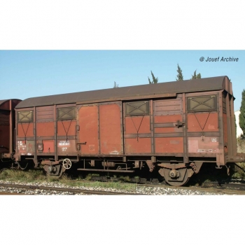 H0 F SNCF Güterwagen ged., G4, 2A, Ep.IV, braun, Schlußlicht, etc..........................